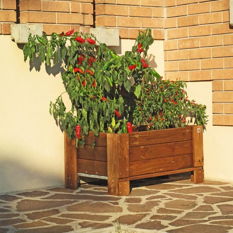Pflanzengefäß aus Holz für den Außenbereich, Garten, Balkon, Terrasse, 81x64x40cm