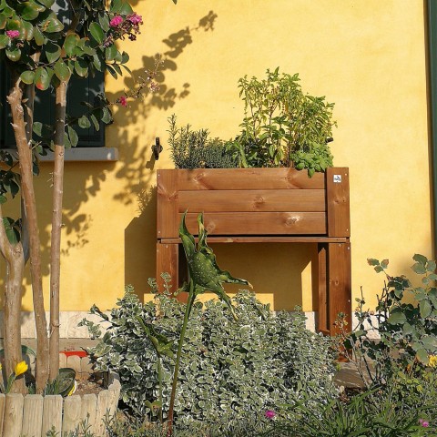 Hoher Holz-Pflanzkübel für Garten, Balkon & Terrasse, 81x44x80cm Aktion