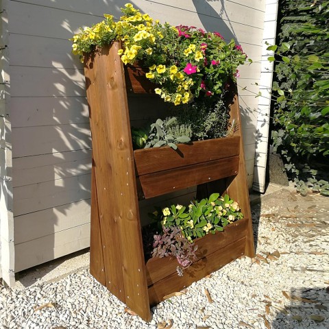 Ortolegno Schräg Hochbeet für Pflanzen Balkon Garten 67x46x100cm Aktion