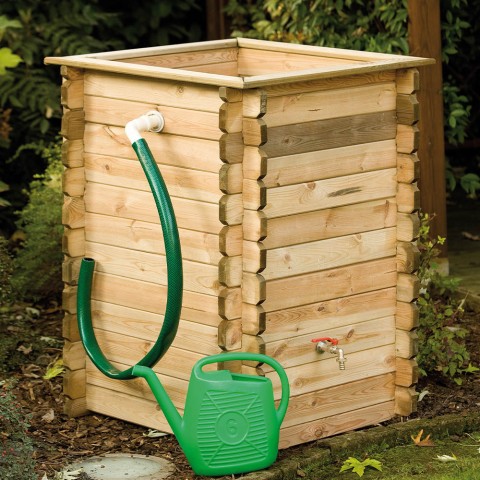 Gartenbrunnen aus Holz Regenwassertank Zisterne 450 Liter Aktion