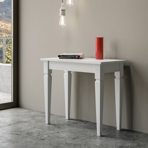 Ausziehbarer Tisch 90x48-204cm weiß Esstisch Impero Small