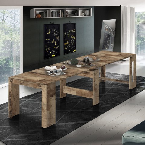 Ausziehbarer Esstischkonsole aus Holz 90x51-300cm Pratika Wood Aktion