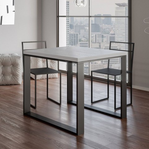 Ausziehbarer Esstisch Küche 90x90-180cm weiß Tecno Libra Aktion
