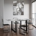 Ausziehbarer Esstisch Küche 90x90-180cm weiß Tecno Libra Sales