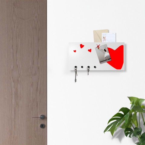 Moderner Wandorganizer Schlüsselbrett mit Magnettafel Heart Aktion