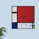 Magnetische Wandtafel Mondrian im modernen Design als Wanduhr Rabatte