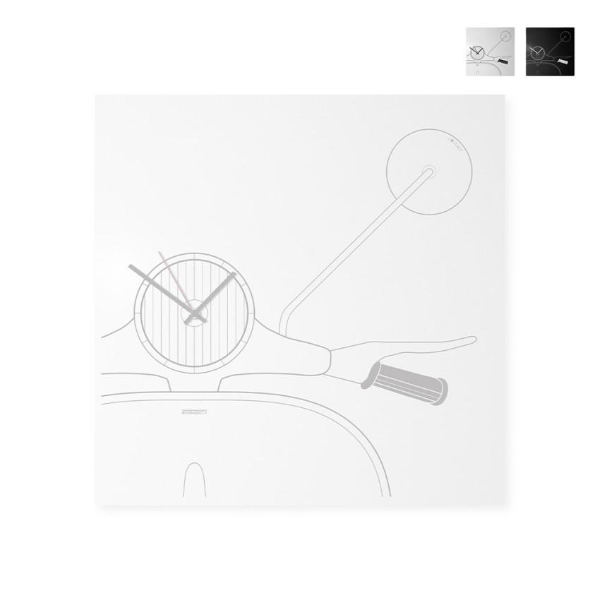 Wanduhr mit Schlüsselhalter und magnetischer Tafel Vespa Scooter Clock Aktion Wanduhr mit Schlüsselhalter und magnetischer Tafel Vespa Scooter Clock Aktion
