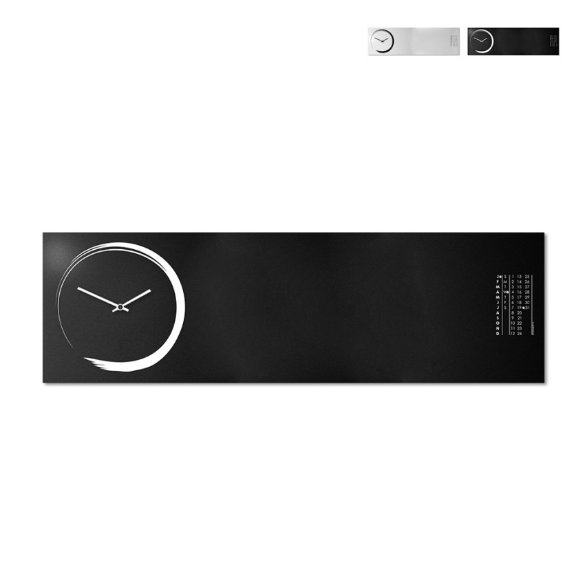 Magnetische Kalender-Wandtafel mit Uhr, horizontal, Design S-Enso Aktion