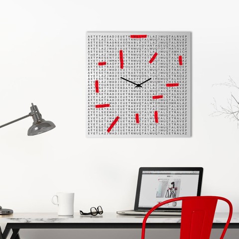 Moderner dekorativer quadratischer Wanduhr für das Wohnzimmer Crossword Aktion