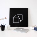 Quadratische Wanduhr 50x50cm, geometrisches Minimaldesign Cube Rabatte