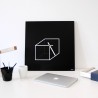 Quadratische Wanduhr 50x50cm, geometrisches Minimaldesign Cube Rabatte