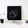 Quadratische Wanduhr 50x50cm geometrisches minimales Design Cube Rabatte