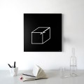Quadratische Wanduhr 50x50cm, geometrisches Minimaldesign Cube Aktion
