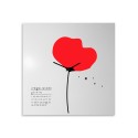 Quadratische Wanduhr mit Kalender, modernes Design, Mohnblume Angebot