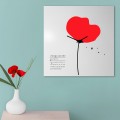 Quadratische Wanduhr mit Kalender, modernes Design, Mohnblume Aktion