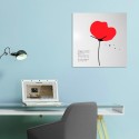 Quadratische Wanduhr mit Kalender, modernes Design, Mohnblume Lagerbestand