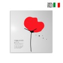 Quadratische Wanduhr mit Kalender, modernes Design, Mohnblume Verkauf