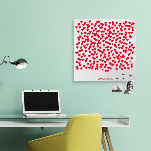 Dekorative Magnettafel in Herzform zur Wandmontage Lovestorming Aktion