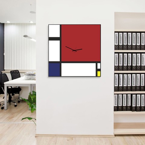 Mondrian Große Magnettafel modernes Design Wanduhr Aktion