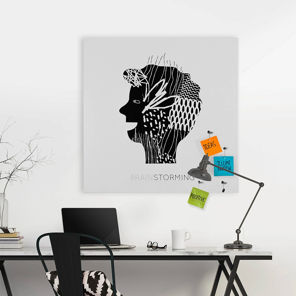 Quadratische Magnettafel 80x80cm Modernes Büro Brainstorming Big