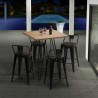 Hoher Tisch im Industrial Design 60x60 aus Metall Stahl und Holz Bolt Katalog