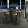 Hoher Tisch für Hocker Stühle Tolix-Stil Industrial Holz Stahl Bar Lokal 60x60 Welded
