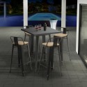 Tisch im industriellen stil aus stahl und metall 60x60 hocker Nut Lagerbestand