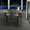 Tisch im industriellen stil aus stahl und metall 60x60 hocker Nut Lagerbestand