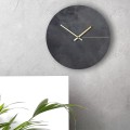 Moderne minimalistische Wanduhr rund schwarz-gold Black Moon Aktion