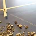 Wanduhr schwarz gold modernes minimalistisches Design rund Black Moon
