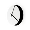 Schwarze weiße runde Wanduhr mit minimalem modernem Design Eclissi