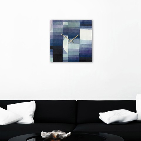 Quadratige Wanduhr 50x50 cm modernes zeitgenössisches Design Klee Aktion