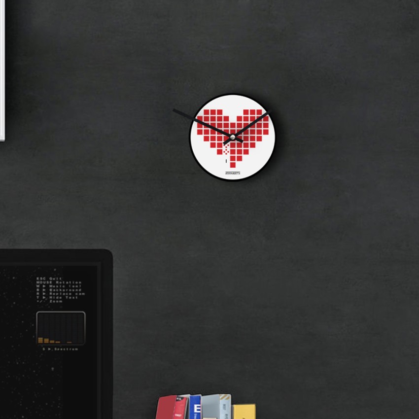 Moderner runder Wanduhr Videospiel-Arcade Love Invaders Aktion Moderner runder Wanduhr Videospiel-Arcade Love Invaders Aktion