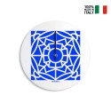 Runde Wanduhr im modernen, bunten Design Azulejo B Verkauf