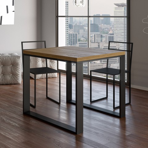 Ausziehbarer Küchen- Esszimmertisch 90x90-180cm Tecno Libra Oak