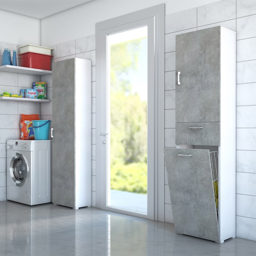 Mobiler Wäschesammler, platzsparend, grau, für Badezimmer und Waschküche Aktion Mobiler Wäschesammler, platzsparend, grau, für Badezimmer und Waschküche Aktion
