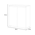 Vielseitiges Sideboard für Wohnzimmer, Küche oder Flur, 3 Ablagen, weiß Sales