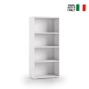 Moderne Design-Bücherregal fürs Büro, Arbeitszimmer, Wohnzimmer, 4 Fächer, Weiß Verkauf