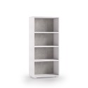 Moderne Design-Bücherregal für Büro, Studio oder Wohnzimmer, 4 Fächer, Weiß Grau Angebot
