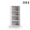 Moderne Design-Bücherregal für Büro, Studio oder Wohnzimmer, 4 Fächer, Weiß Grau Verkauf