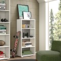 Moderne Design-Bücherregal für Büro, Studio oder Wohnzimmer, 4 Fächer, Weiß Grau Aktion