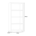 Moderne Design-Bücherregal für Büro, Studio oder Wohnzimmer, 4 Fächer, Weiß Grau Sales