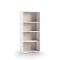 Moderne Design-Bücherregal mit 4 Fächern, weiß, Holz, für Wohnzimmer, Büro, Arbeitszimmer Angebot