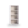 Moderne Design-Bücherregal mit 4 Fächern, weiß, Holz, für Wohnzimmer, Büro, Arbeitszimmer Angebot