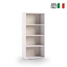 Moderne Design-Bücherregal mit 4 Fächern, weiß, Holz, für Wohnzimmer, Büro, Arbeitszimmer Verkauf