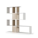 Moderne Raumteiler-Bibliothek, doppelseitig, in Weiß und Holz, Libkaf Angebot