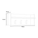 Wandgarderobe Flur Weißes Holz mit Ablage und 3 Haken Rabatte