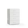 Moderne Kommode für Schlafzimmer, 4 Schubladen, grau-weißes Design Angebot