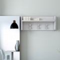 Moderner Wandgarderobe Eingangsbereich, Weiß, 3 Haken, Ablage Aktion