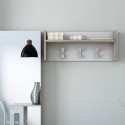 Wandgarderobe Flur Weißes Holz mit Ablage und 3 Haken Aktion